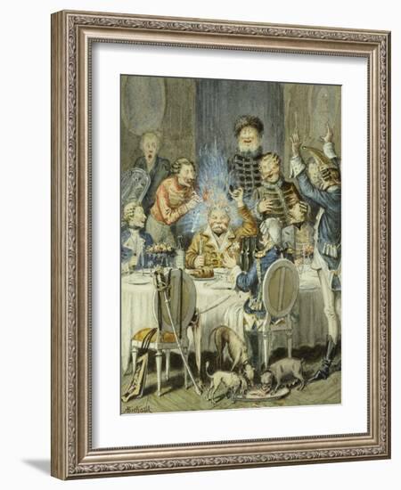 Illustrations for the Adventures of Baron Munchausen, 19th Century-Alphonse Adolf Bichard-Framed Giclee Print