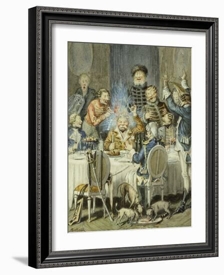 Illustrations for the Adventures of Baron Munchausen, 19th Century-Alphonse Adolf Bichard-Framed Giclee Print