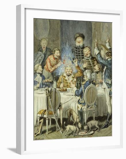 Illustrations for the Adventures of Baron Munchausen, 19th Century-Alphonse Adolf Bichard-Framed Giclee Print