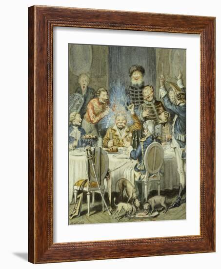 Illustrations for the Adventures of Baron Munchausen, 19th Century-Alphonse Adolf Bichard-Framed Giclee Print