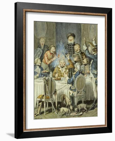 Illustrations for the Adventures of Baron Munchausen, 19th Century-Alphonse Adolf Bichard-Framed Giclee Print