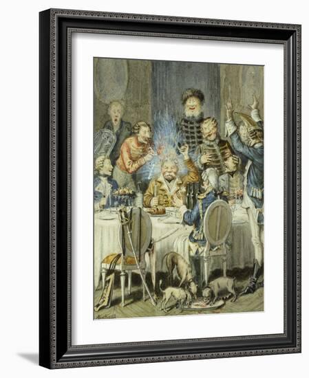 Illustrations for the Adventures of Baron Munchausen, 19th Century-Alphonse Adolf Bichard-Framed Giclee Print