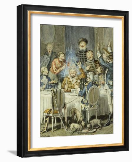 Illustrations for the Adventures of Baron Munchausen, 19th Century-Alphonse Adolf Bichard-Framed Giclee Print