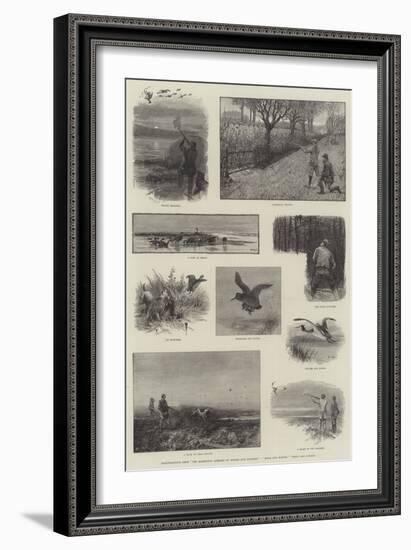 Illustrations from The Badminton Library of Sports and Pastimes, Moor and Marsh, Field and Covert-Charles Whymper-Framed Giclee Print