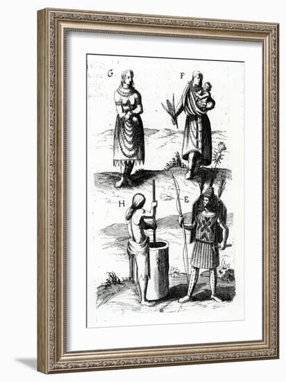 Illustrations of Algonquin Dress-Samuel de Champlain-Framed Giclee Print