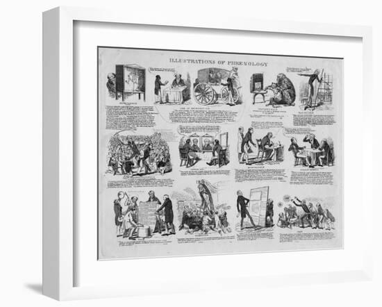 Illustrations of Phrenology, C.1834-David Claypoole Johnston-Framed Giclee Print