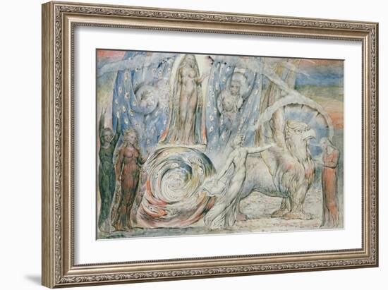 Illustrations to Dante's 'Divine Comedy', Beatrice Addressing Dante from the Car-William Blake-Framed Giclee Print