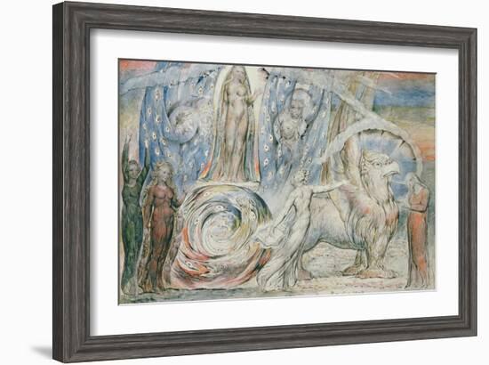 Illustrations to Dante's 'Divine Comedy', Beatrice Addressing Dante from the Car-William Blake-Framed Giclee Print