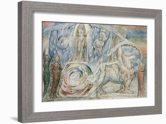 Illustrations to Dante's 'Divine Comedy', Beatrice Addressing Dante from the Car-William Blake-Framed Giclee Print