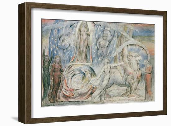 Illustrations to Dante's 'Divine Comedy', Beatrice Addressing Dante from the Car-William Blake-Framed Giclee Print