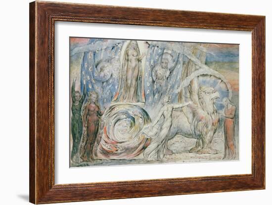 Illustrations to Dante's 'Divine Comedy', Beatrice Addressing Dante from the Car-William Blake-Framed Giclee Print