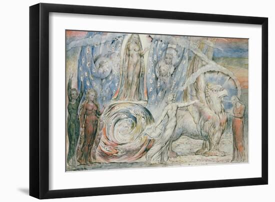 Illustrations to Dante's 'Divine Comedy', Beatrice Addressing Dante from the Car-William Blake-Framed Giclee Print