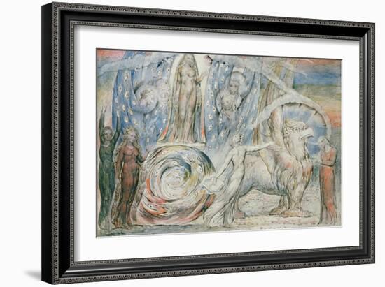 Illustrations to Dante's 'Divine Comedy', Beatrice Addressing Dante from the Car-William Blake-Framed Giclee Print