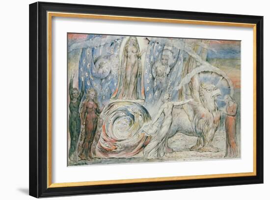 Illustrations to Dante's 'Divine Comedy', Beatrice Addressing Dante from the Car-William Blake-Framed Giclee Print