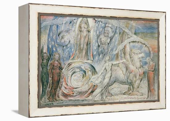 Illustrations to Dante's 'Divine Comedy', Beatrice Addressing Dante from the Car-William Blake-Framed Premier Image Canvas