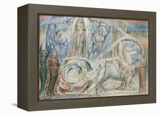 Illustrations to Dante's 'Divine Comedy', Beatrice Addressing Dante from the Car-William Blake-Framed Premier Image Canvas