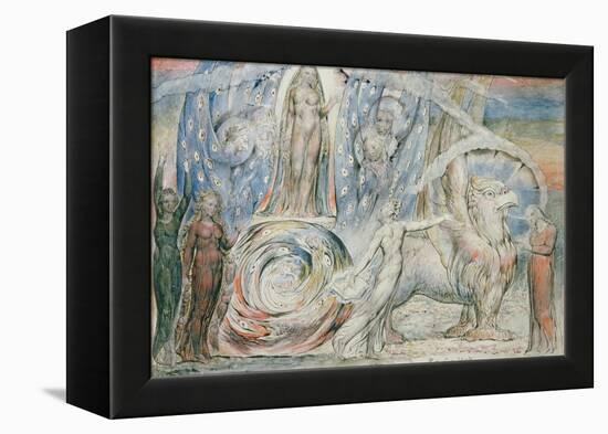 Illustrations to Dante's 'Divine Comedy', Beatrice Addressing Dante from the Car-William Blake-Framed Premier Image Canvas