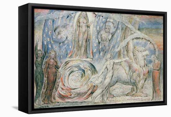 Illustrations to Dante's 'Divine Comedy', Beatrice Addressing Dante from the Car-William Blake-Framed Premier Image Canvas