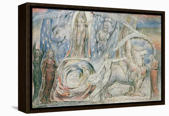 Illustrations to Dante's 'Divine Comedy', Beatrice Addressing Dante from the Car-William Blake-Framed Premier Image Canvas