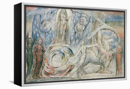 Illustrations to Dante's 'Divine Comedy', Beatrice Addressing Dante from the Car-William Blake-Framed Premier Image Canvas