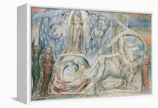 Illustrations to Dante's 'Divine Comedy', Beatrice Addressing Dante from the Car-William Blake-Framed Premier Image Canvas
