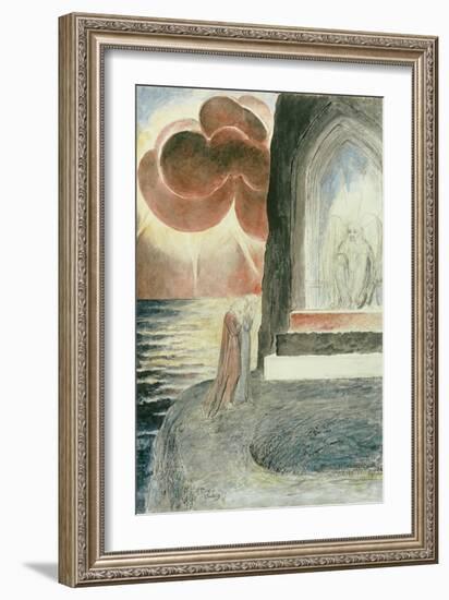 Illustrations to Dante's 'Divine Comedy', Dante and Virgil Approaching the Angel-William Blake-Framed Giclee Print