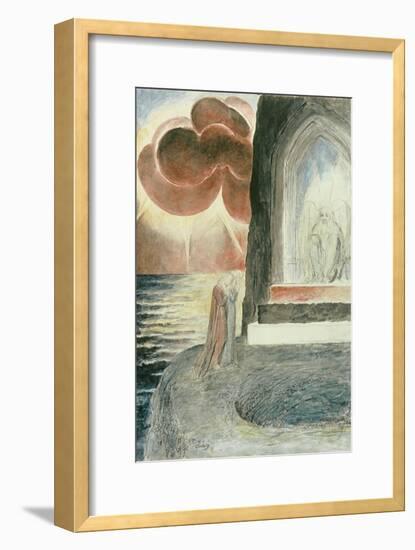 Illustrations to Dante's 'Divine Comedy', Dante and Virgil Approaching the Angel-William Blake-Framed Giclee Print