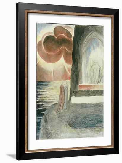 Illustrations to Dante's 'Divine Comedy', Dante and Virgil Approaching the Angel-William Blake-Framed Giclee Print