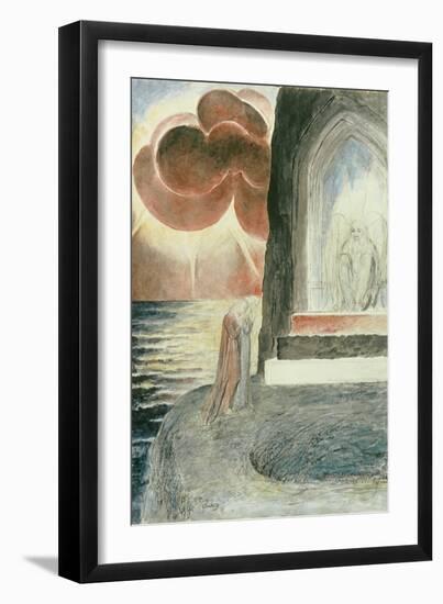 Illustrations to Dante's 'Divine Comedy', Dante and Virgil Approaching the Angel-William Blake-Framed Giclee Print