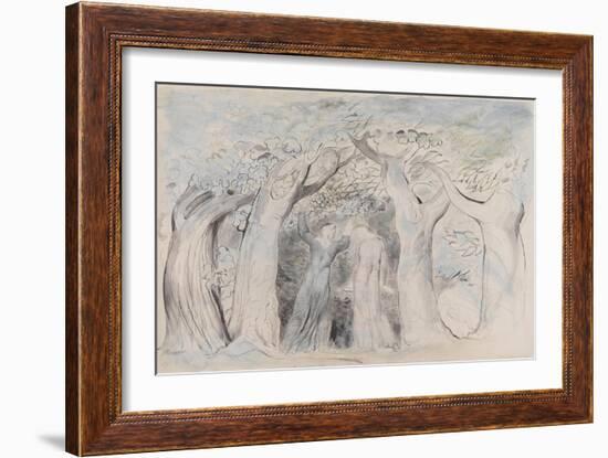 Illustrations to Dante's 'Divine Comedy', Dante and Virgil Penetrating the Forest-William Blake-Framed Giclee Print