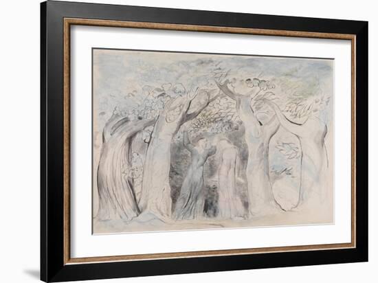 Illustrations to Dante's 'Divine Comedy', Dante and Virgil Penetrating the Forest-William Blake-Framed Giclee Print