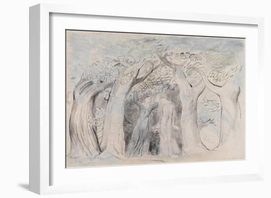 Illustrations to Dante's 'Divine Comedy', Dante and Virgil Penetrating the Forest-William Blake-Framed Giclee Print