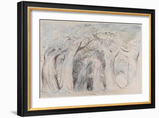 Illustrations to Dante's 'Divine Comedy', Dante and Virgil Penetrating the Forest-William Blake-Framed Giclee Print