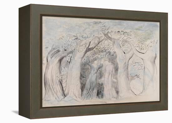 Illustrations to Dante's 'Divine Comedy', Dante and Virgil Penetrating the Forest-William Blake-Framed Premier Image Canvas