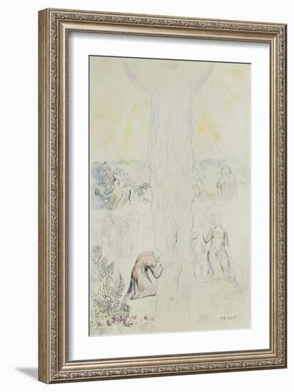 Illustrations to Dante's 'Divine Comedy', Dante in the Empyrean, Drinking at the River of Light-William Blake-Framed Giclee Print