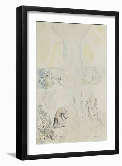 Illustrations to Dante's 'Divine Comedy', Dante in the Empyrean, Drinking at the River of Light-William Blake-Framed Giclee Print