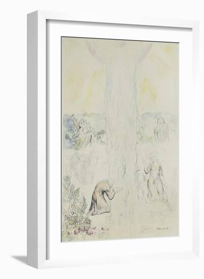 Illustrations to Dante's 'Divine Comedy', Dante in the Empyrean, Drinking at the River of Light-William Blake-Framed Giclee Print