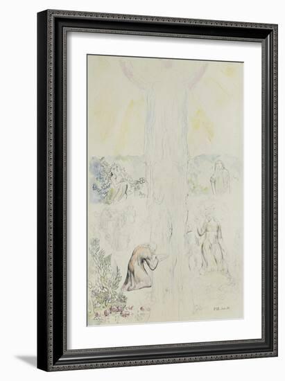 Illustrations to Dante's 'Divine Comedy', Dante in the Empyrean, Drinking at the River of Light-William Blake-Framed Giclee Print