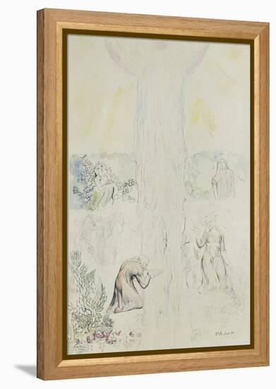 Illustrations to Dante's 'Divine Comedy', Dante in the Empyrean, Drinking at the River of Light-William Blake-Framed Premier Image Canvas