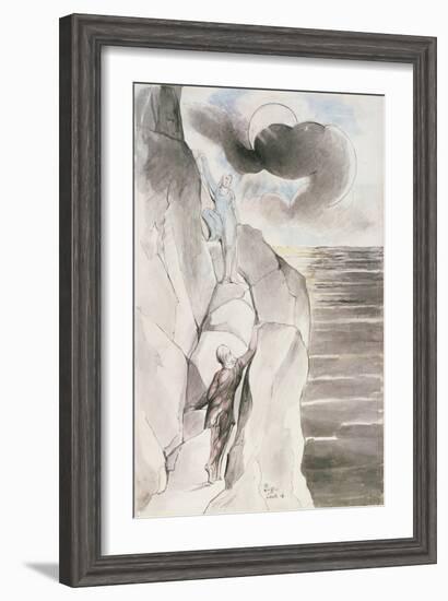 Illustrations to Dante's 'Divine Comedy', the Ascent of the Mountain of Purgatory-William Blake-Framed Giclee Print