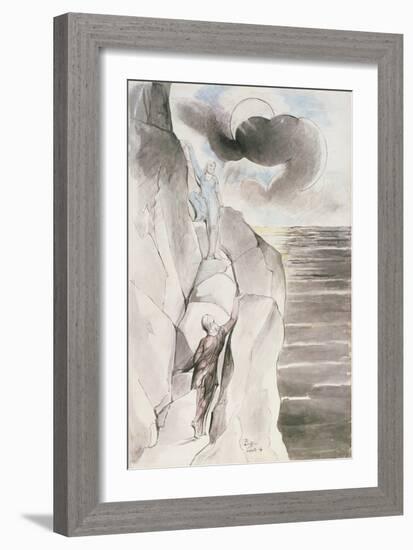 Illustrations to Dante's 'Divine Comedy', the Ascent of the Mountain of Purgatory-William Blake-Framed Giclee Print