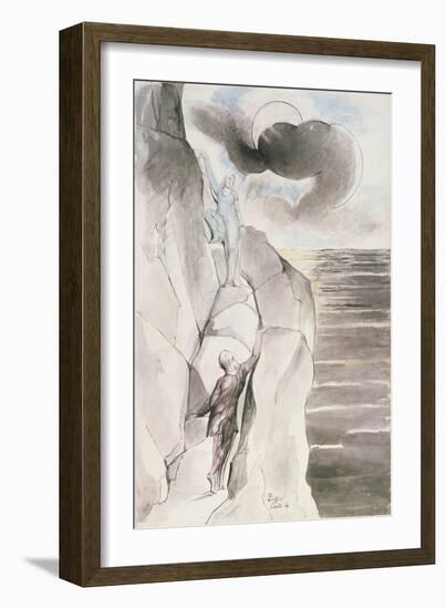 Illustrations to Dante's 'Divine Comedy', the Ascent of the Mountain of Purgatory-William Blake-Framed Giclee Print