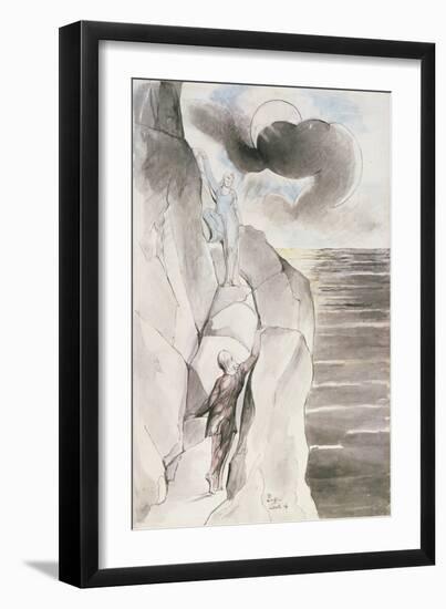 Illustrations to Dante's 'Divine Comedy', the Ascent of the Mountain of Purgatory-William Blake-Framed Giclee Print