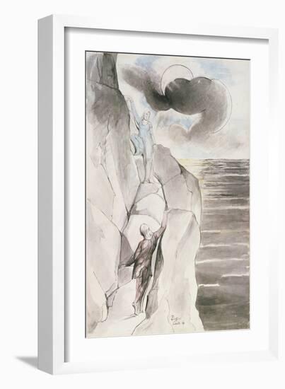 Illustrations to Dante's 'Divine Comedy', the Ascent of the Mountain of Purgatory-William Blake-Framed Giclee Print