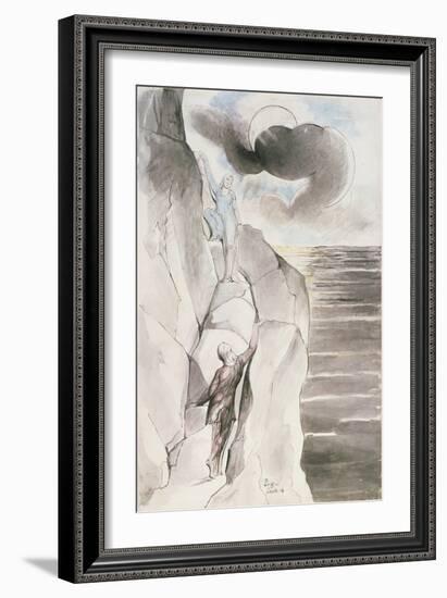 Illustrations to Dante's 'Divine Comedy', the Ascent of the Mountain of Purgatory-William Blake-Framed Giclee Print