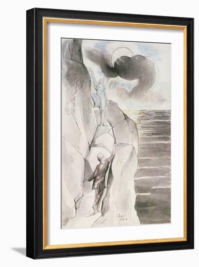 Illustrations to Dante's 'Divine Comedy', the Ascent of the Mountain of Purgatory-William Blake-Framed Giclee Print