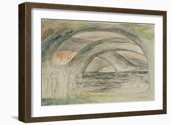 Illustrations to Dante's 'Divine Comedy', the Devils, with Dante and Virgil by the Side of the Pool-William Blake-Framed Giclee Print