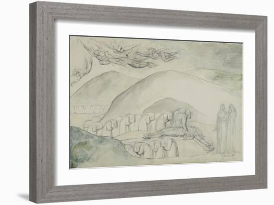Illustrations to Dante's 'Divine Comedy', the Hypocrites with Caiaphas-William Blake-Framed Giclee Print