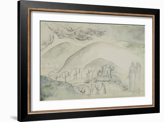 Illustrations to Dante's 'Divine Comedy', the Hypocrites with Caiaphas-William Blake-Framed Giclee Print