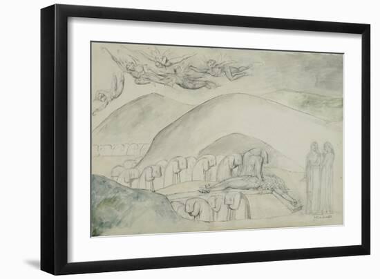 Illustrations to Dante's 'Divine Comedy', the Hypocrites with Caiaphas-William Blake-Framed Giclee Print